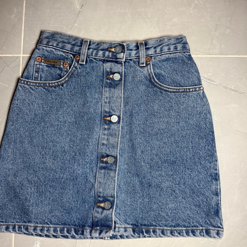 Calvin Klein Blue Denim Mini Skirt